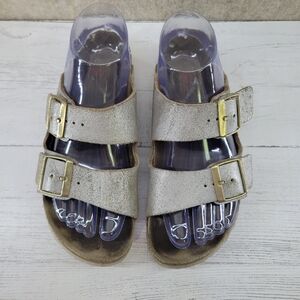 Birkenstock Arizona Womens‎ Metallic Silver Sandals US Size 7-7.5